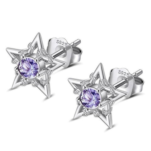 LILAC BARBWIRE STAR EARRINGS